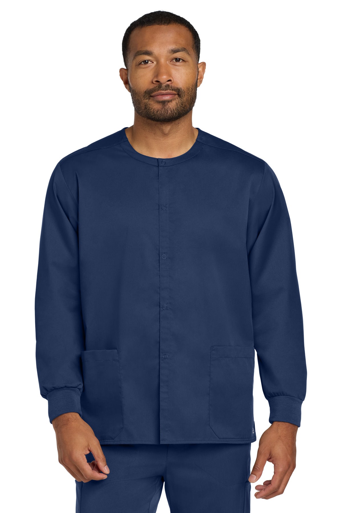 Wink Unisex WorkFlex Snap-Front Scrub Jacket WW3080 in Navy
