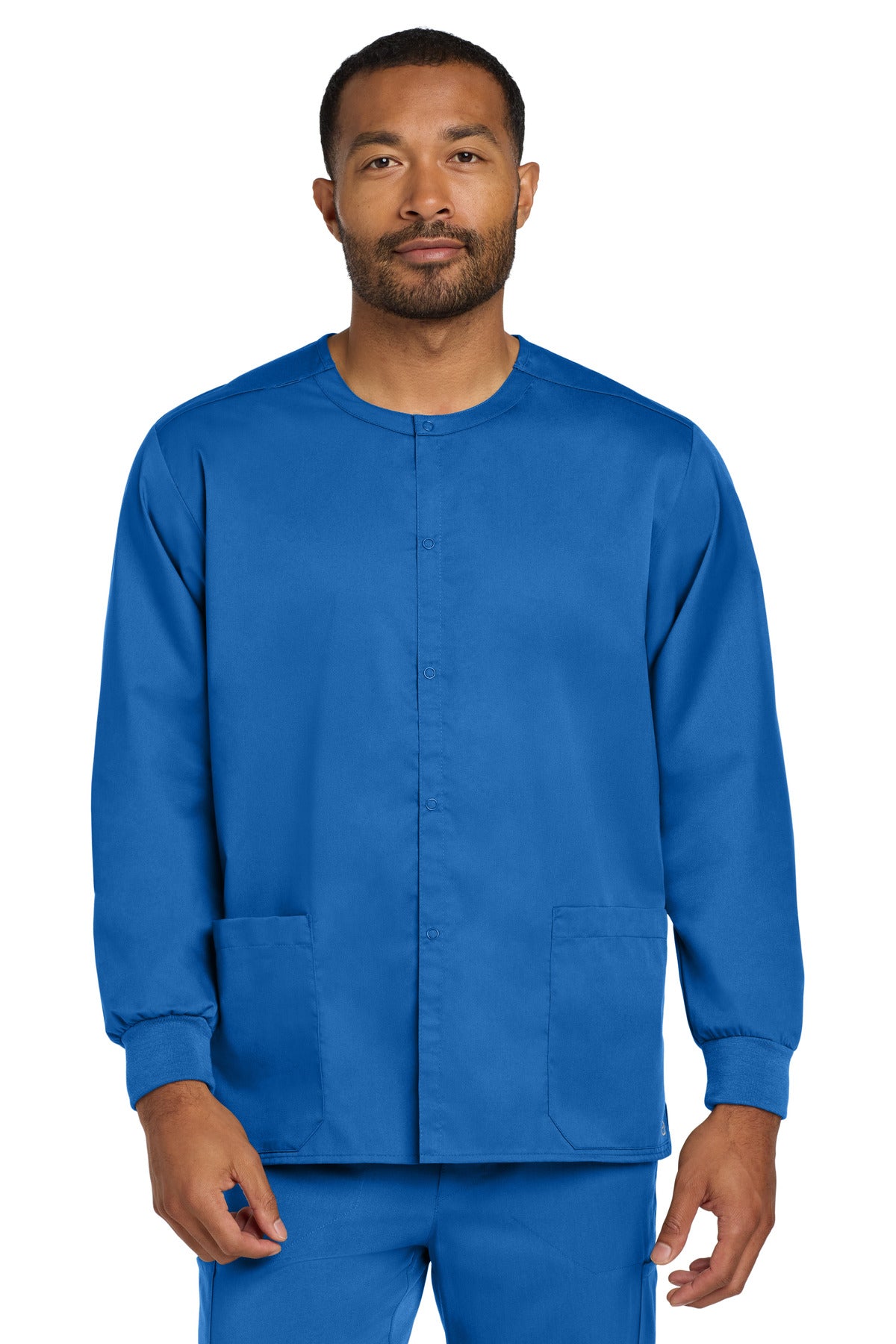Wink Unisex WorkFlex Snap-Front Scrub Jacket WW3080 in Royal