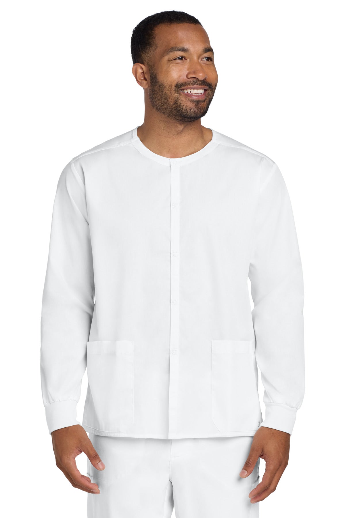 Wink Unisex WorkFlex Snap-Front Scrub Jacket WW3080 in White