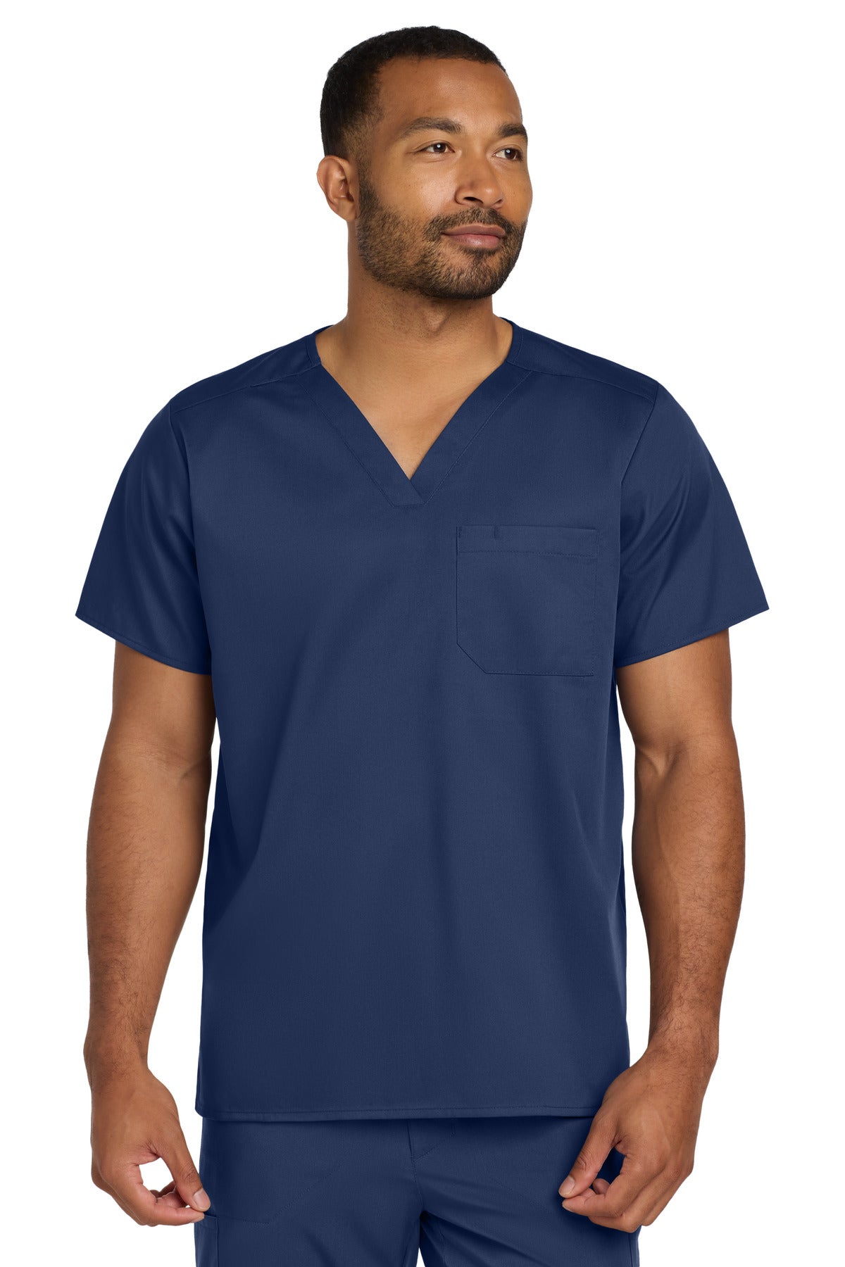 Wink Unisex WorkFlex Chest Pocket V-Neck Top WW3160 in Navy