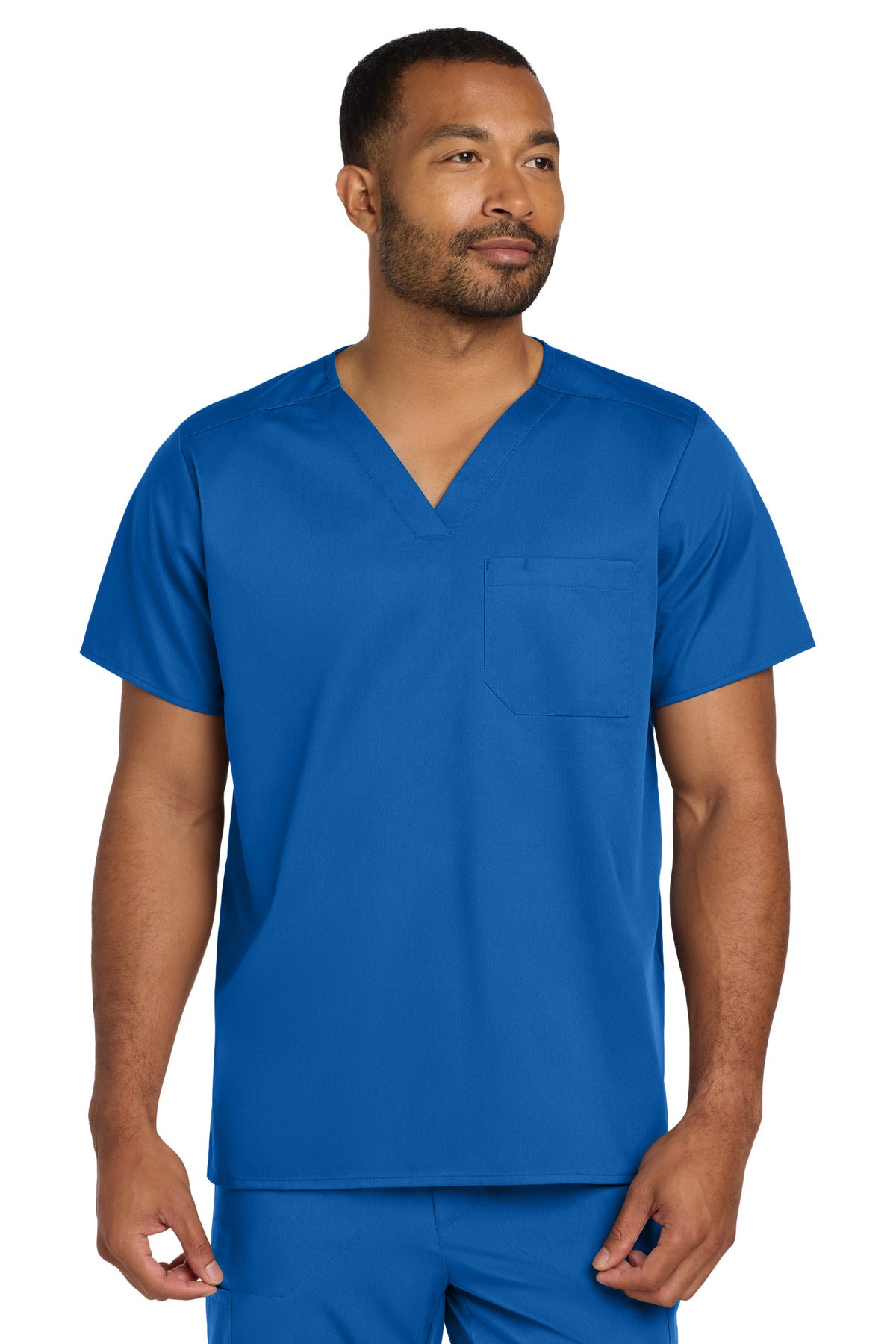 Wink Unisex WorkFlex Chest Pocket V-Neck Top WW3160 in Royal