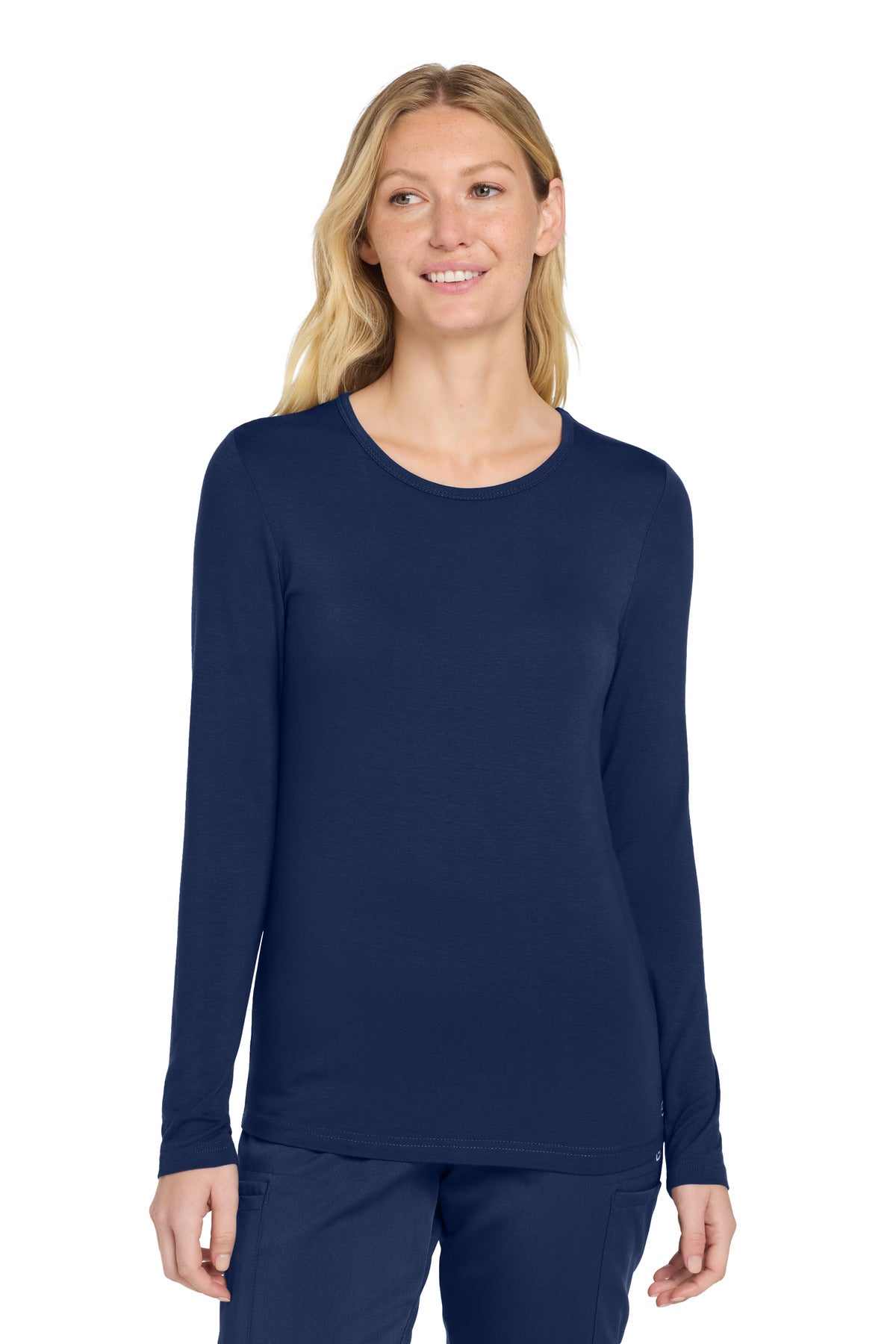 Wink Women's Long Sleeve Layer Tee WW4029 in Navy