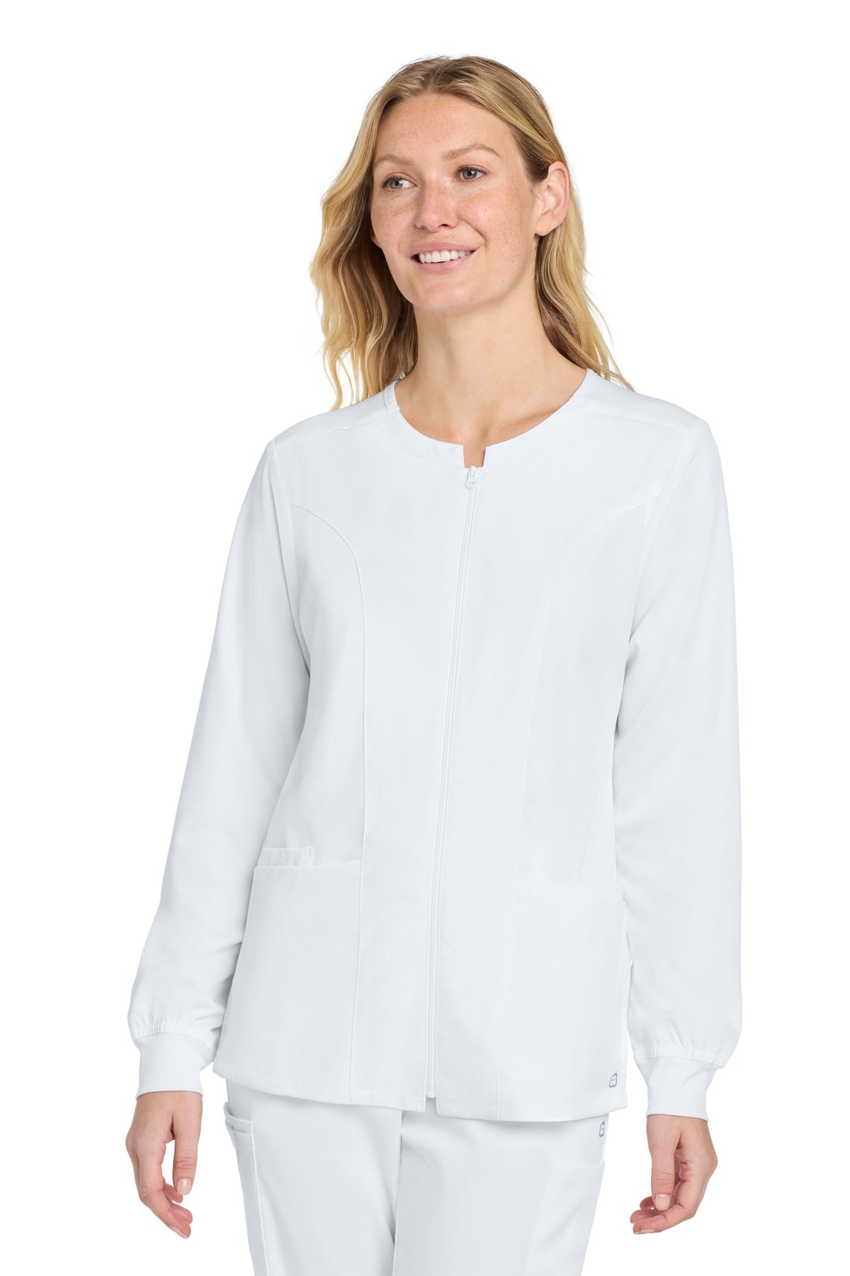 Wink Women's Premiere Flex Full-Zip Scrub Jacket WW4088 in White