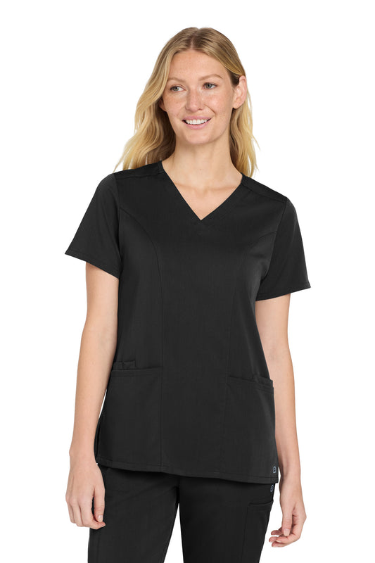 Wink Women's Premiere Flex V-Neck Top WW4168 in Black