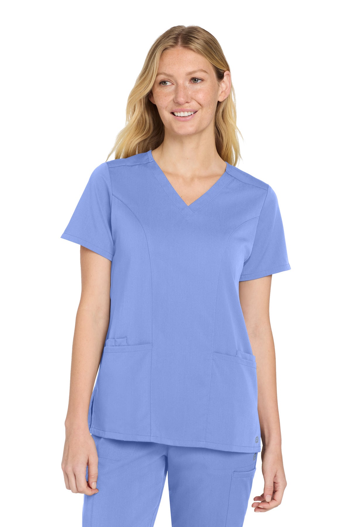 Wink Women's Premiere Flex V-Neck Top WW4168 in Ceil Blue