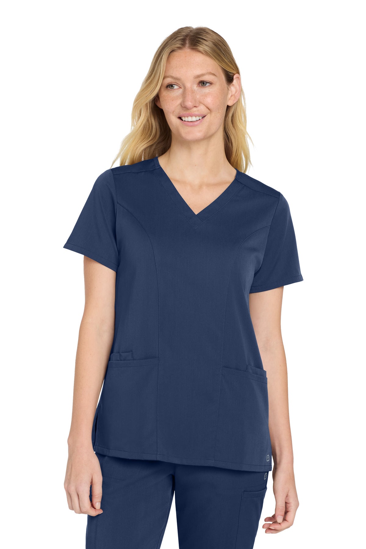 Wink Women's Premiere Flex V-Neck Top WW4168 in Navy
