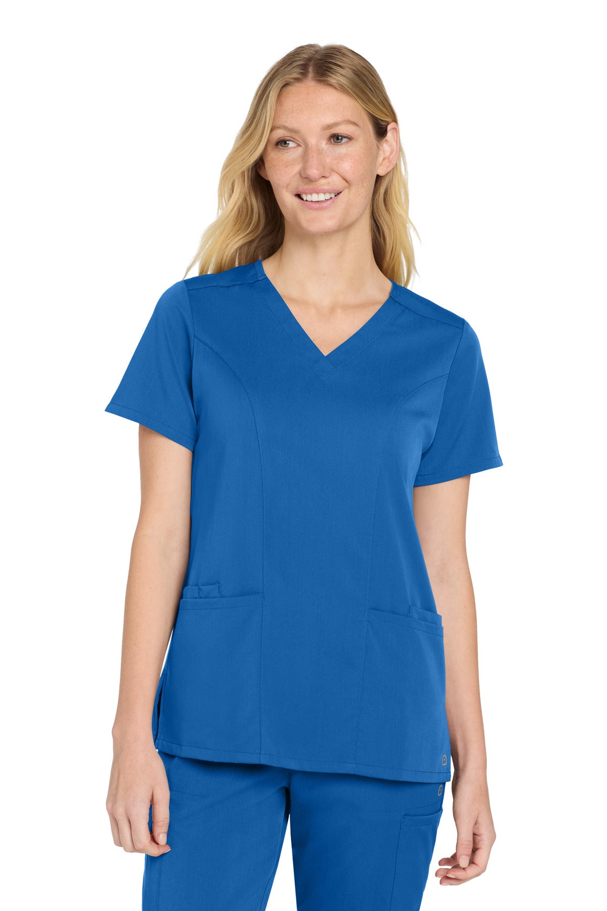 Wink Women's Premiere Flex V-Neck Top WW4168 in Royal