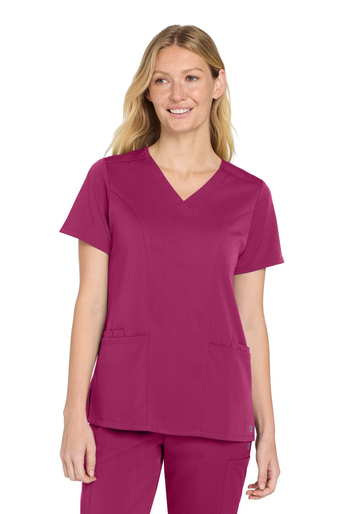 Wink Women's Premiere Flex V-Neck Top WW4168 in Wine