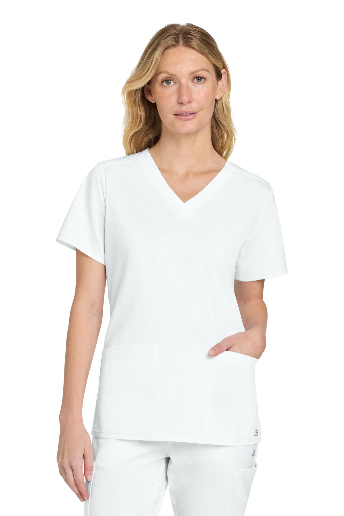 Wink Women's WorkFlex V-Neck Top WW4560 in White