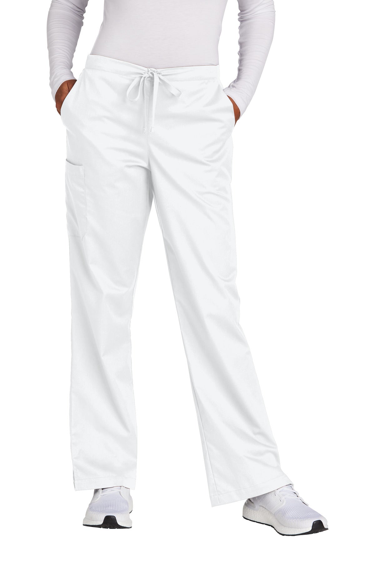 Wink Women's WorkFlex Flare Leg Cargo Pant WW4750 in White