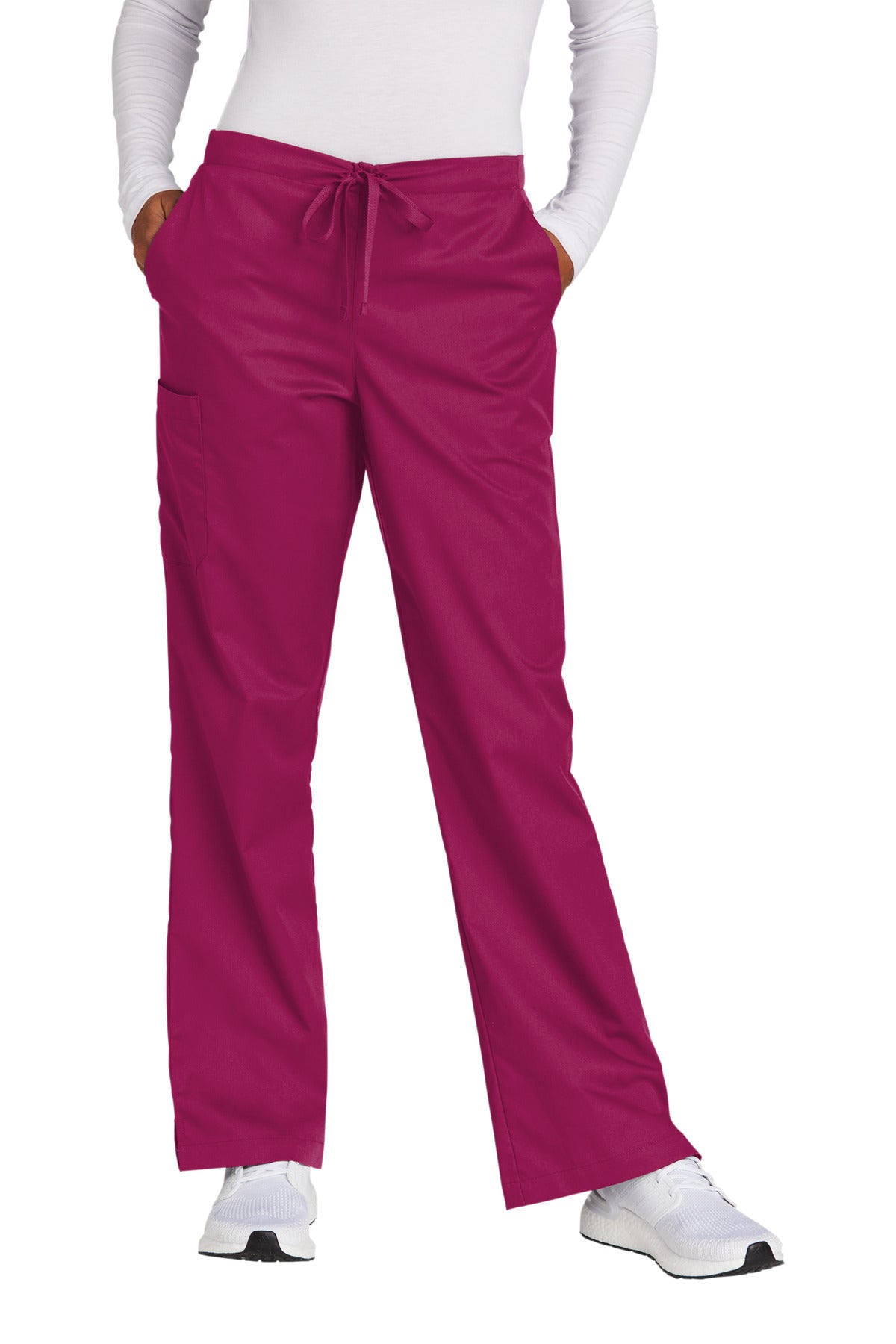 Wink Women's WorkFlex Flare Leg Cargo Pant WW4750 in Wine