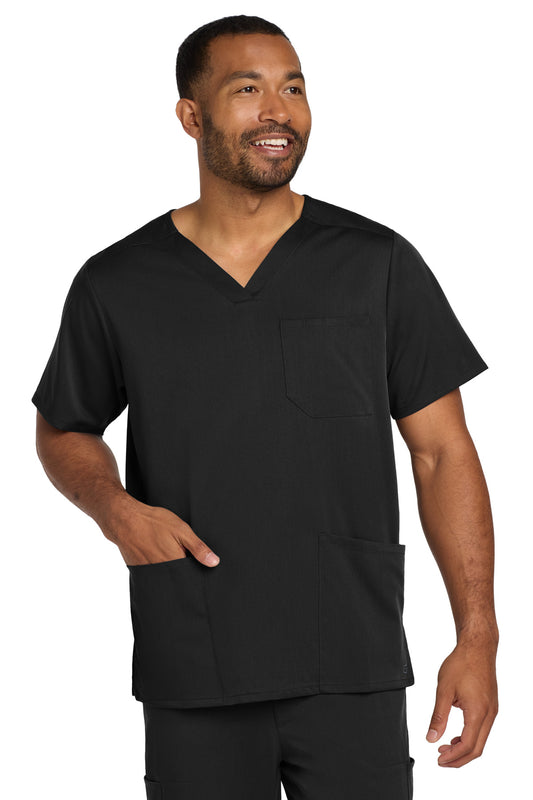 Wink Men's Premiere Flex V-Neck Top WW5068 in Black