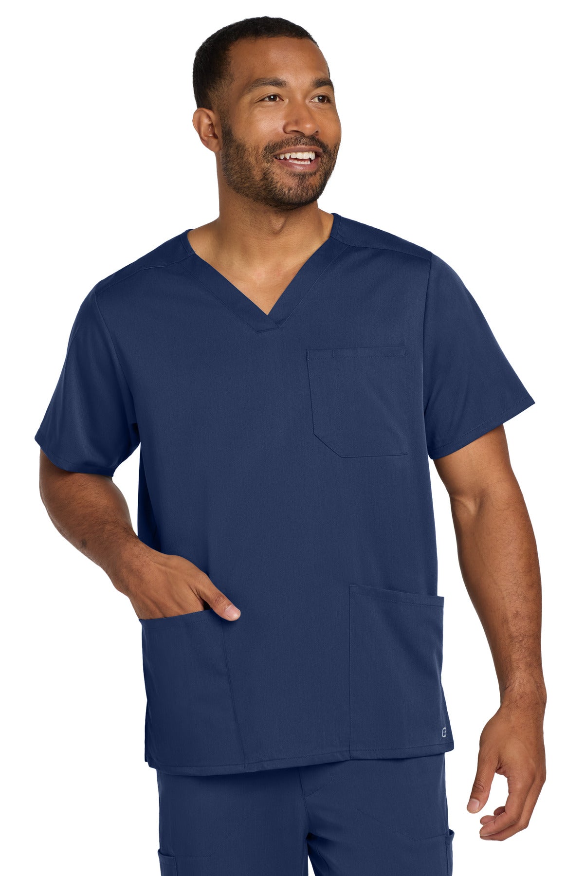Wink Men's Premiere Flex V-Neck Top WW5068 in Navy