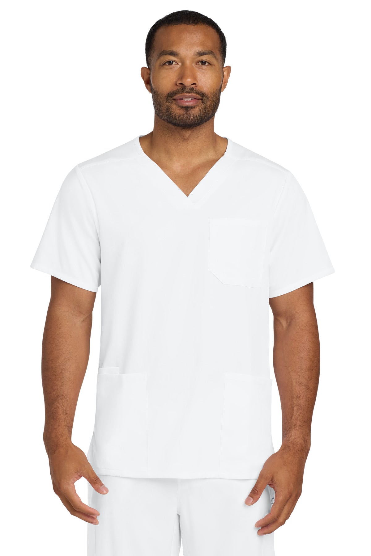 Wink Men's Premiere Flex V-Neck Top WW5068 in White