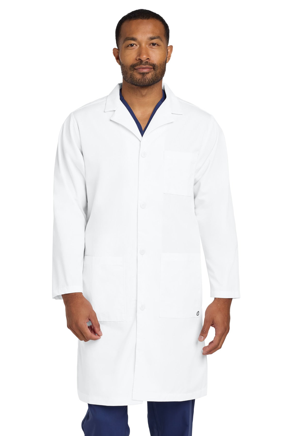 Wink Men's Long Lab Coat WW5172 in White