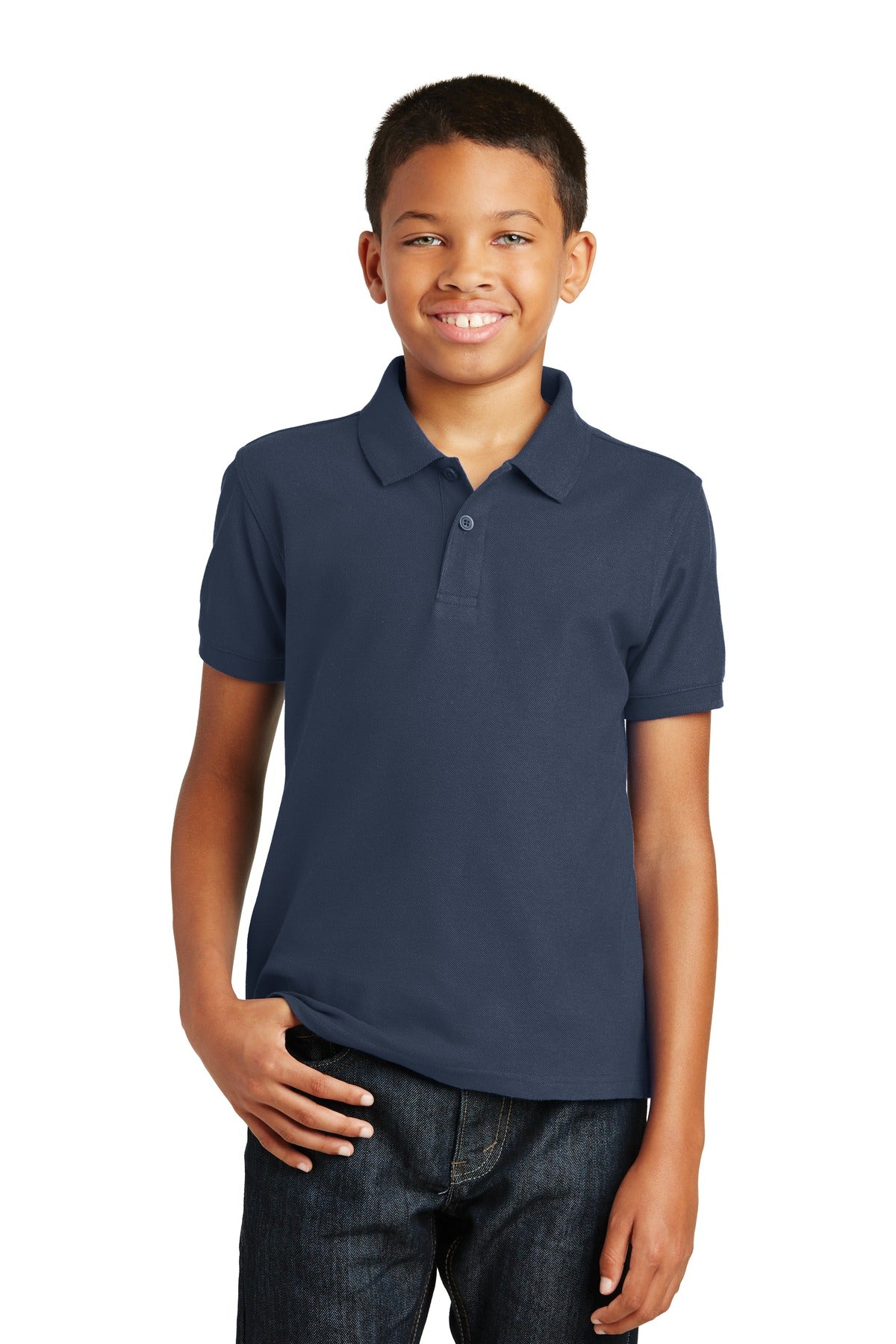Port Authority Youth Core Classic Pique Polo. Y100 in River Blue Navy