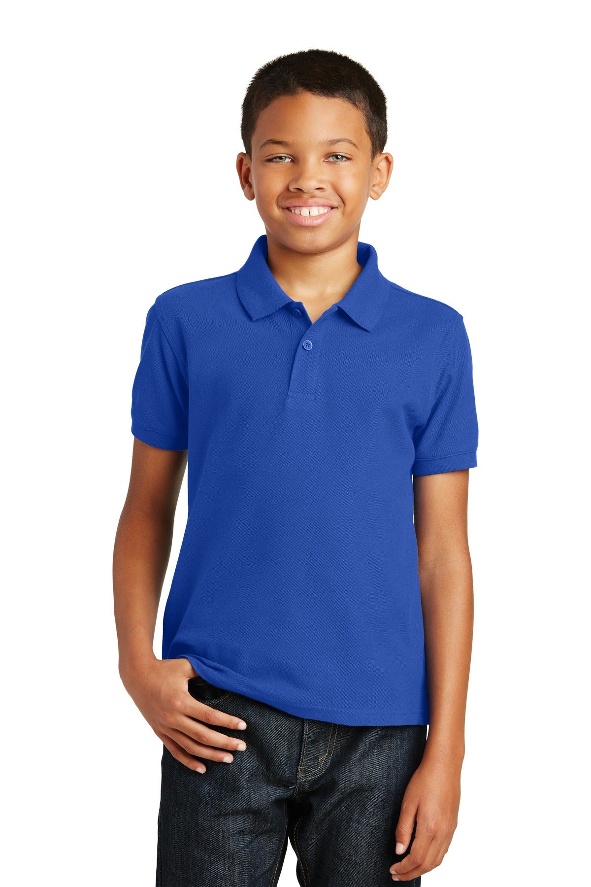 Port Authority Youth Core Classic Pique Polo. Y100 in True Royal