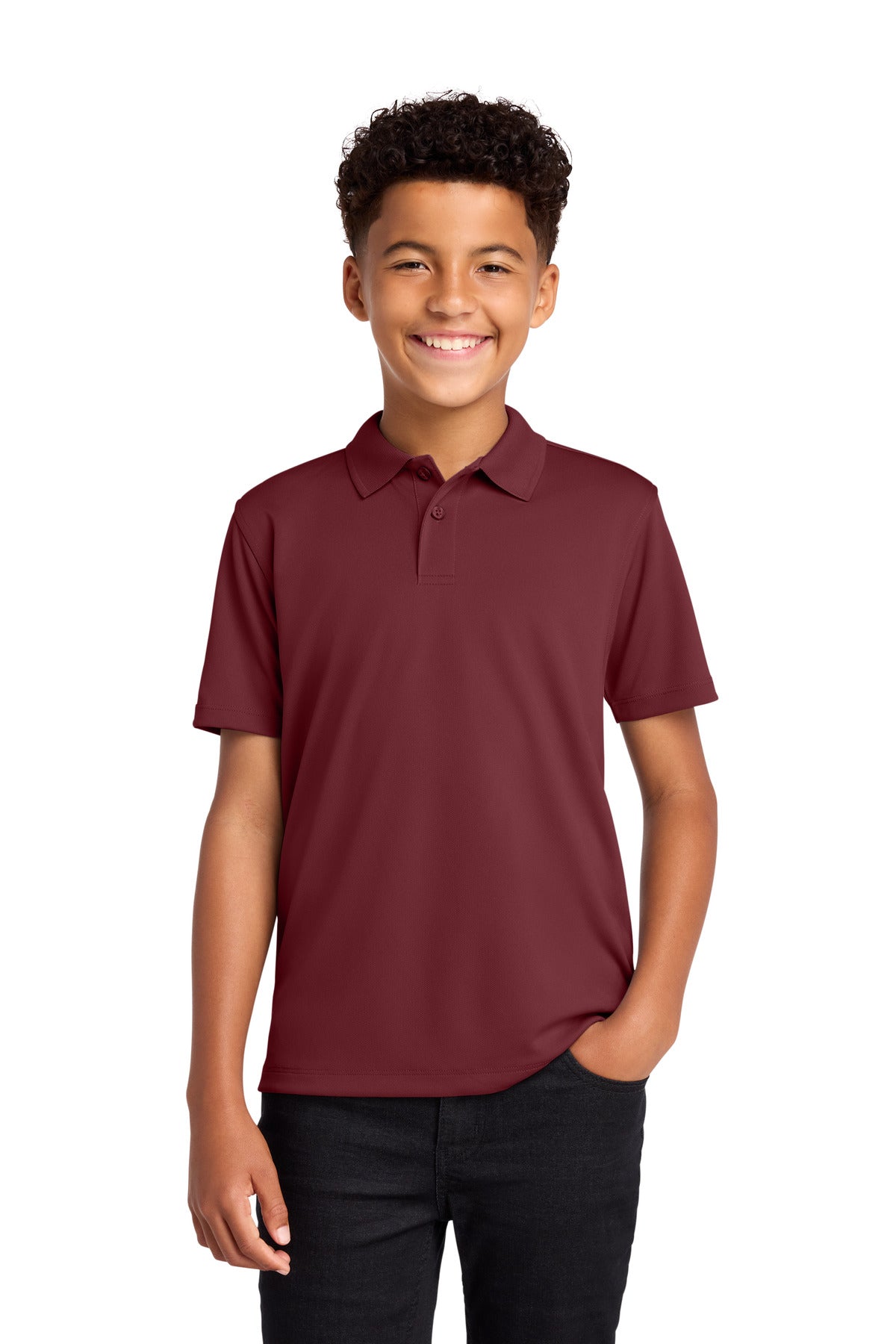 Port Authority Youth Dry Zone UV Micro-Mesh Polo Y110 in Burgundy