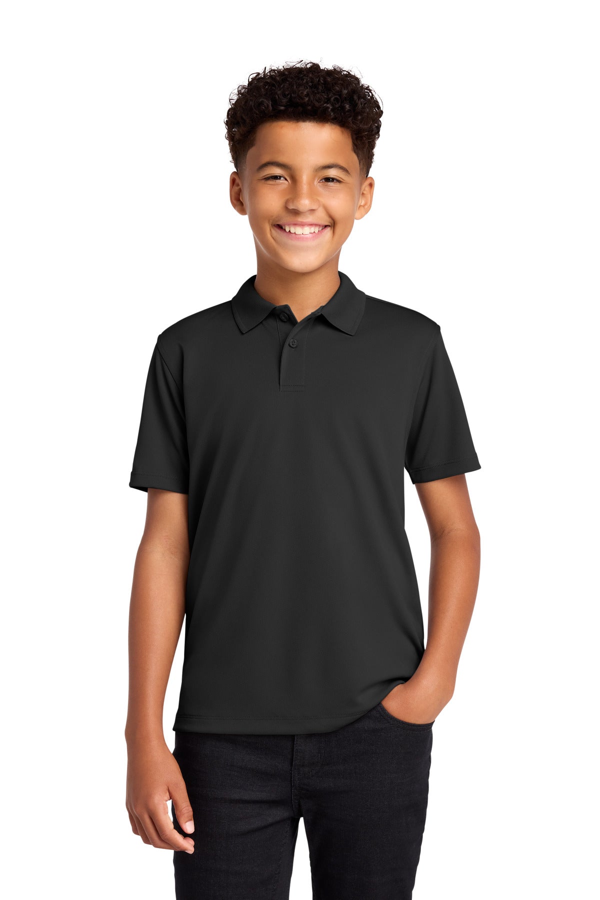 Port Authority Youth Dry Zone UV Micro-Mesh Polo Y110 in Deep Black