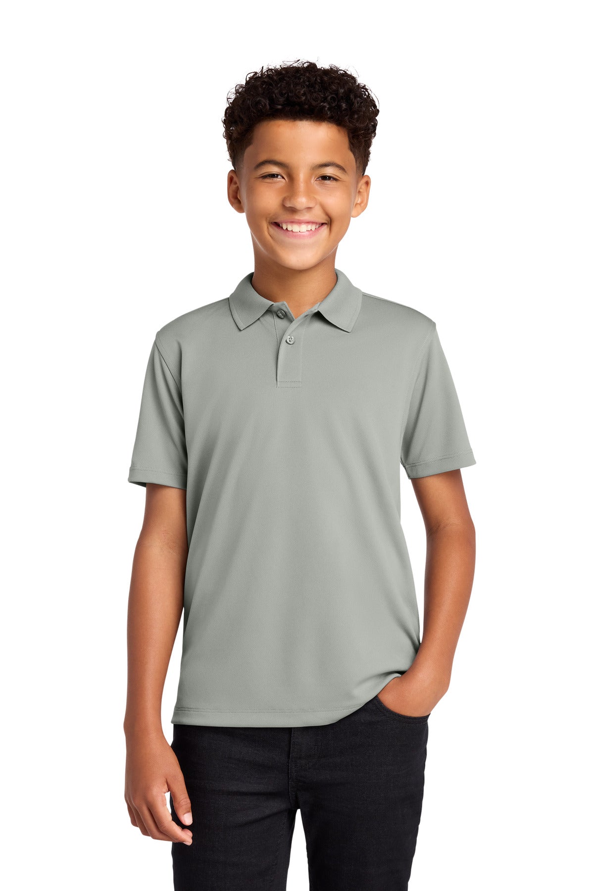 Port Authority Youth Dry Zone UV Micro-Mesh Polo Y110 in Gusty Grey