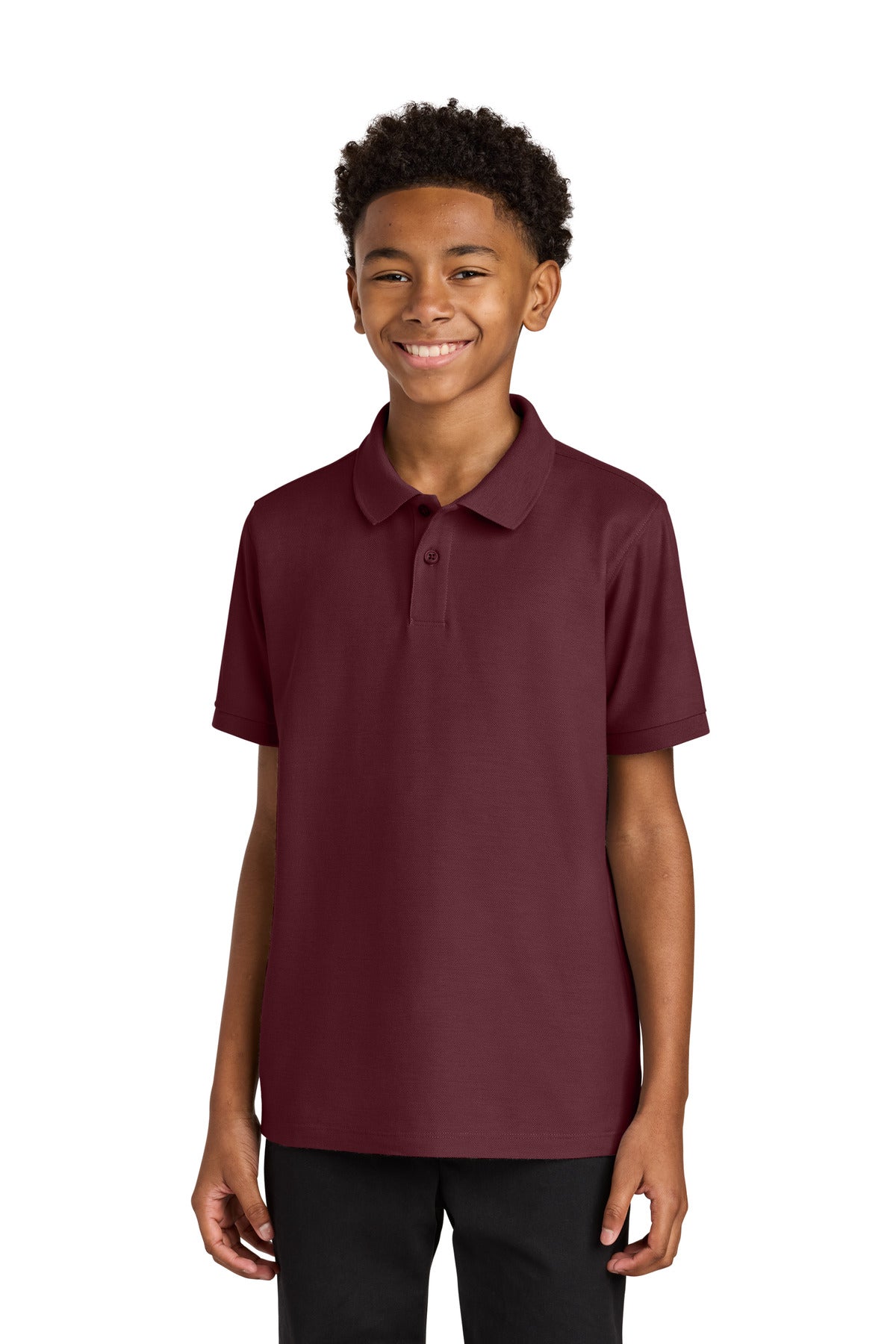 Port Authority Youth Wearever Signature Pique Polo Y200 in Burgundy
