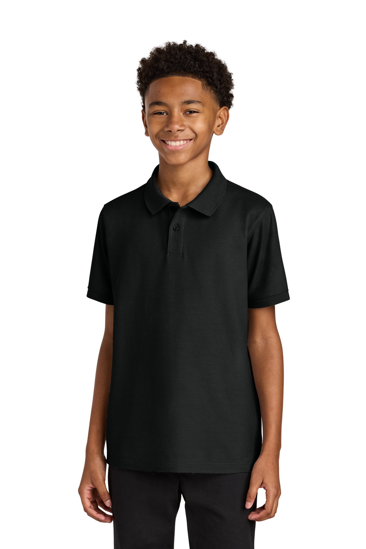 Port Authority Youth Wearever Signature Pique Polo Y200 in Deep Black