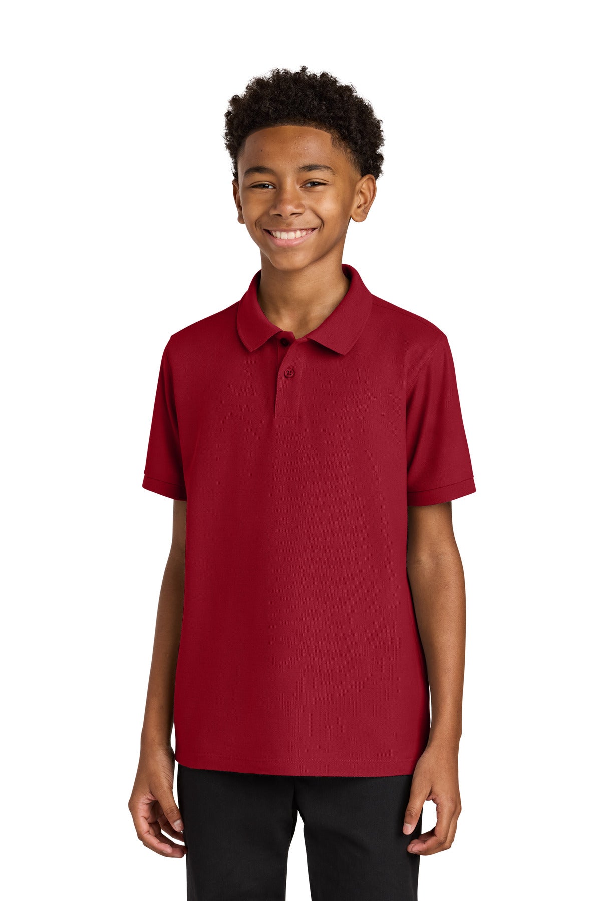 Port Authority Youth Wearever Signature Pique Polo Y200 in Rich Red