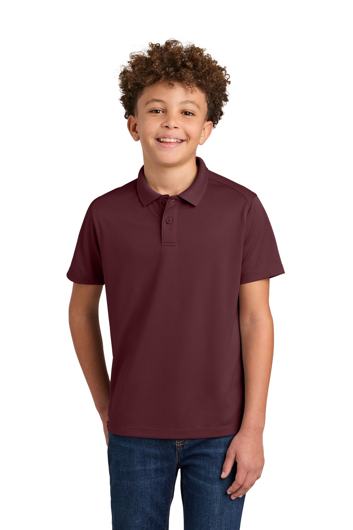 Port Authority Youth Wearever Performance Pique Polo Y240 in Burgundy