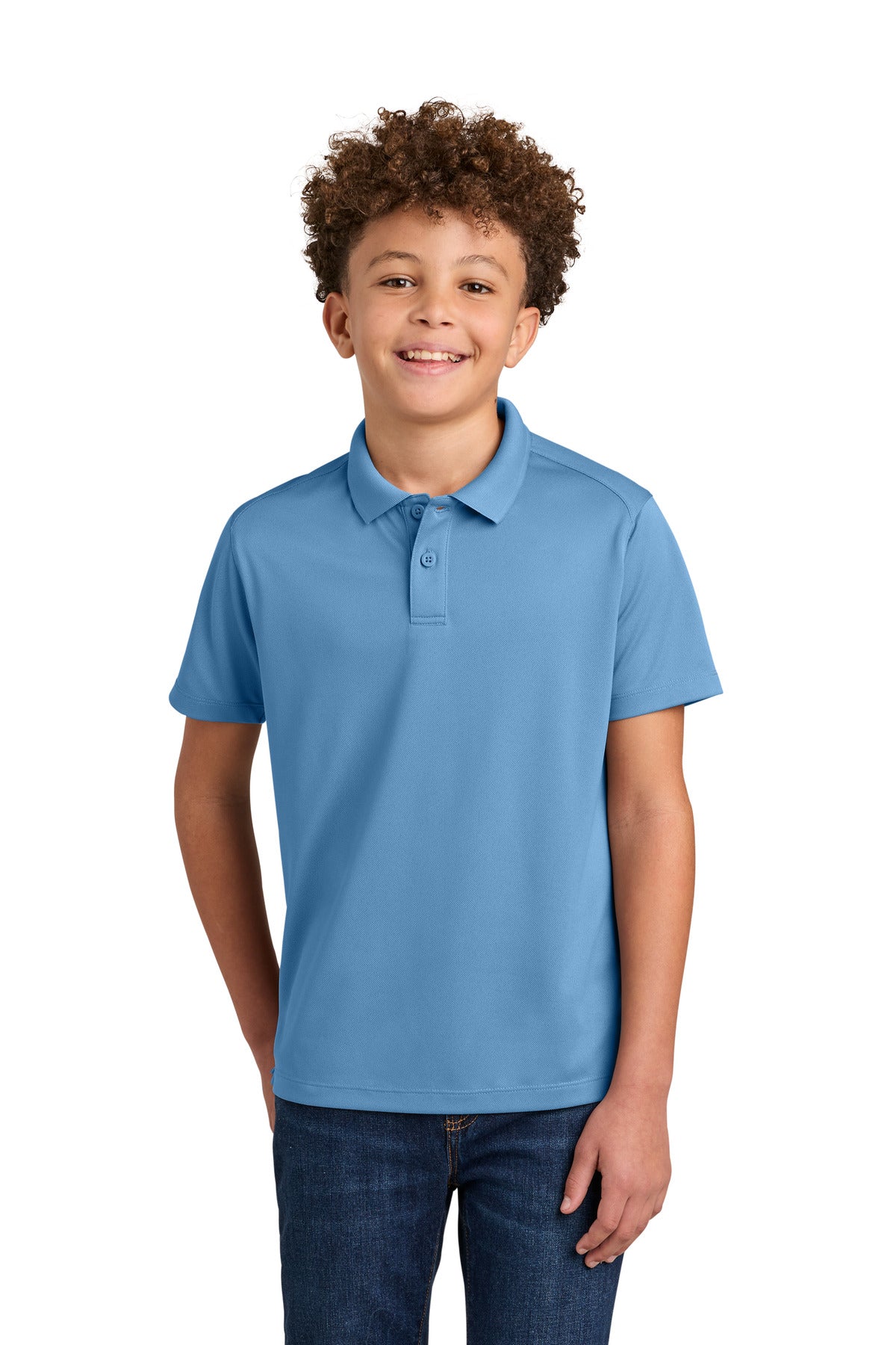Port Authority Youth Wearever Performance Pique Polo Y240 in Carolina Blue