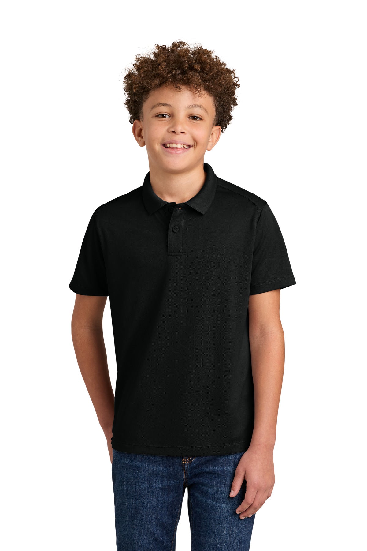 Port Authority Youth Wearever Performance Pique Polo Y240 in Deep Black