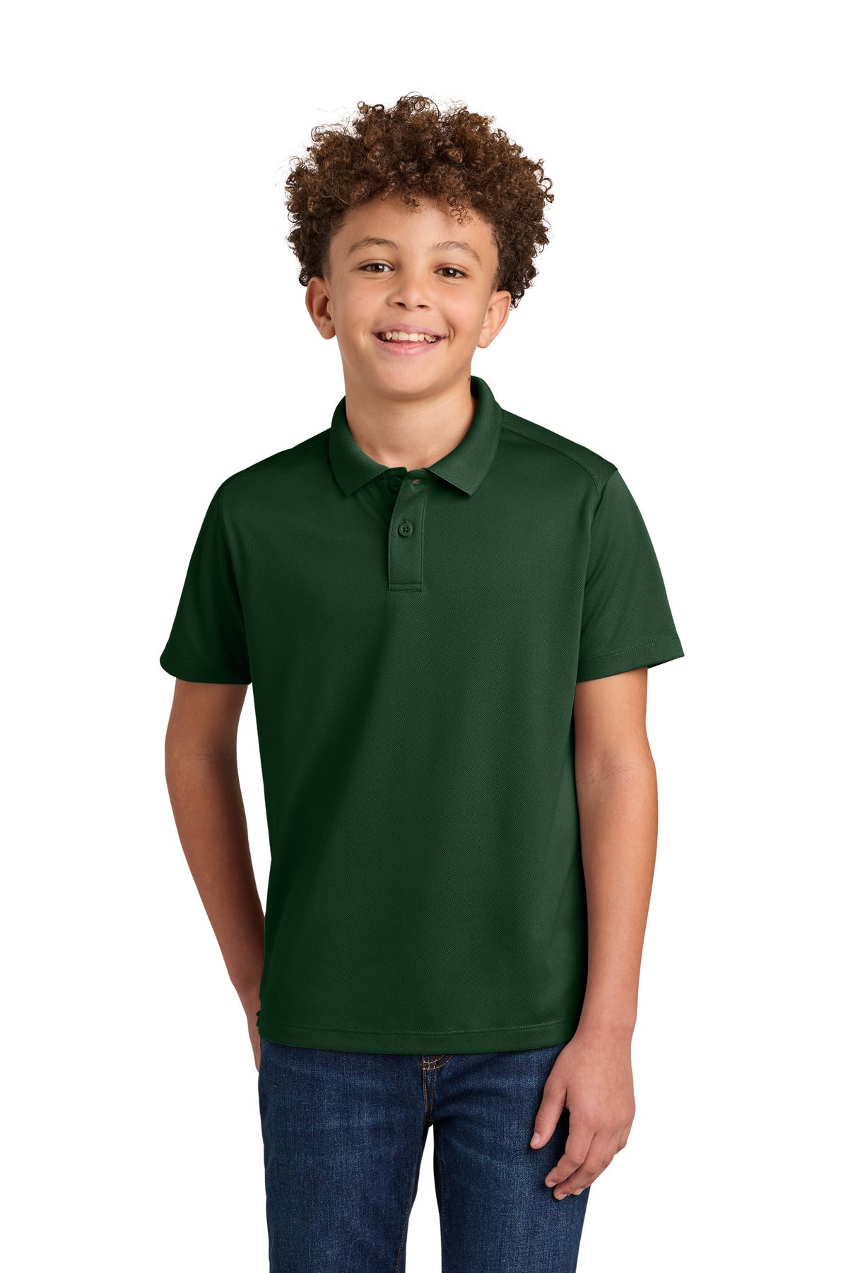 Port Authority Youth Wearever Performance Pique Polo Y240 in Deep Forest Green