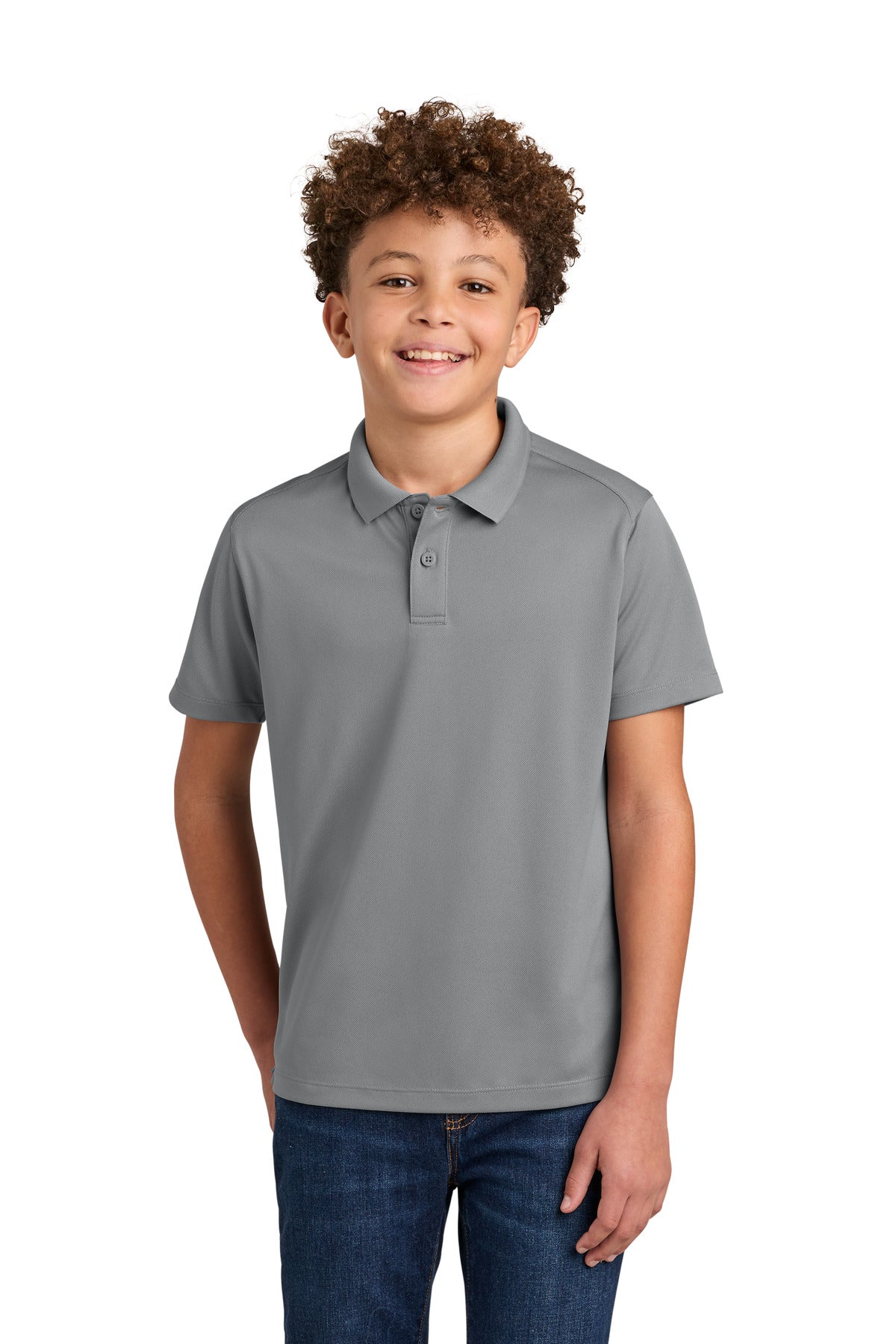 Port Authority Youth Wearever Performance Pique Polo Y240 in Gusty Grey