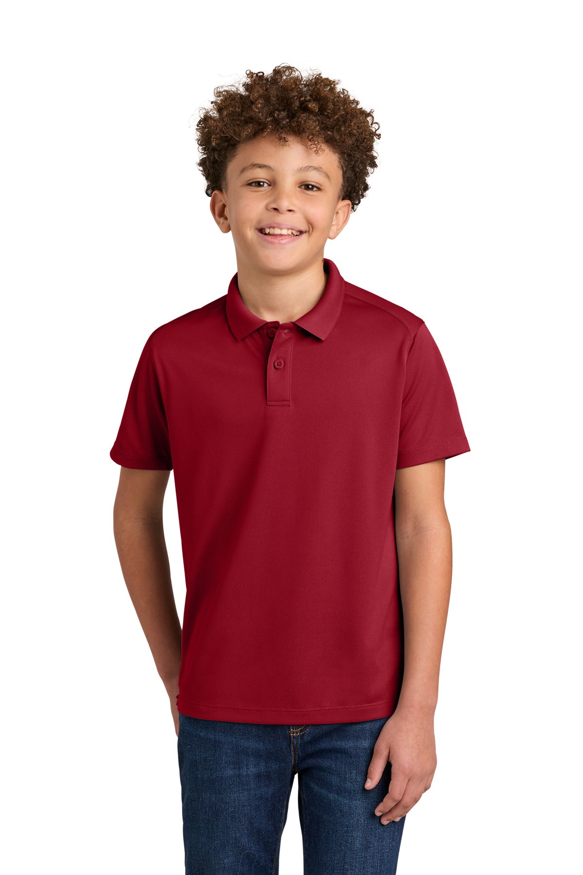 Port Authority Youth Wearever Performance Pique Polo Y240 in Rich Red