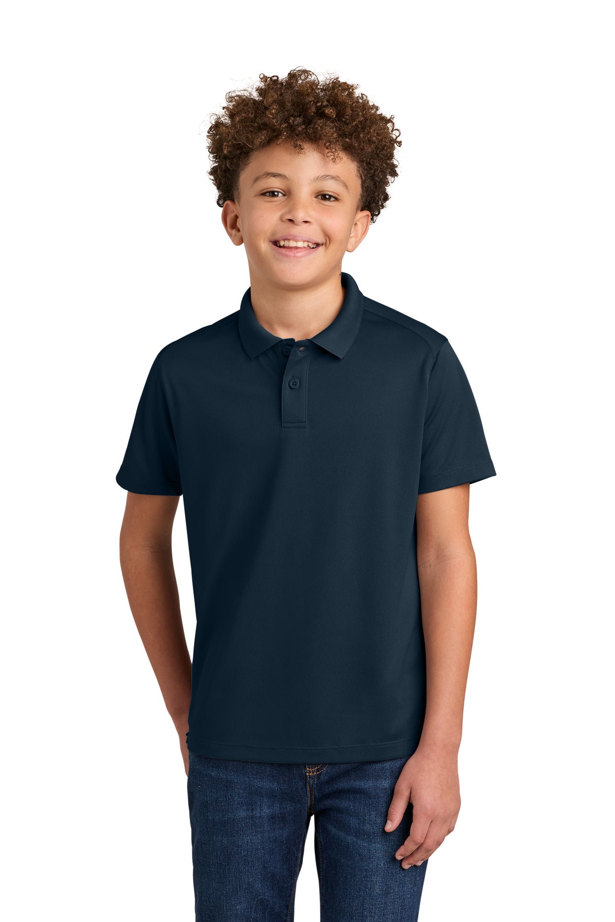 Port Authority Youth Wearever Performance Pique Polo Y240 in River Blue Navy