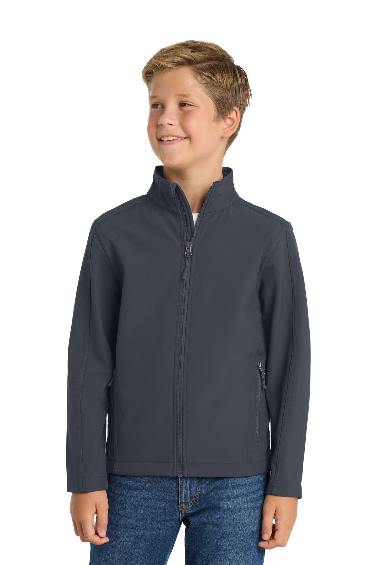 Port Authority Youth Core Soft Shell Jacket. Y317 in Battleship Grey