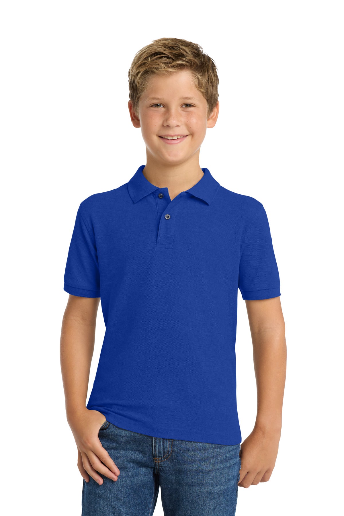Port Authority Youth Silk Touch Polo.  Y500 in Royal
