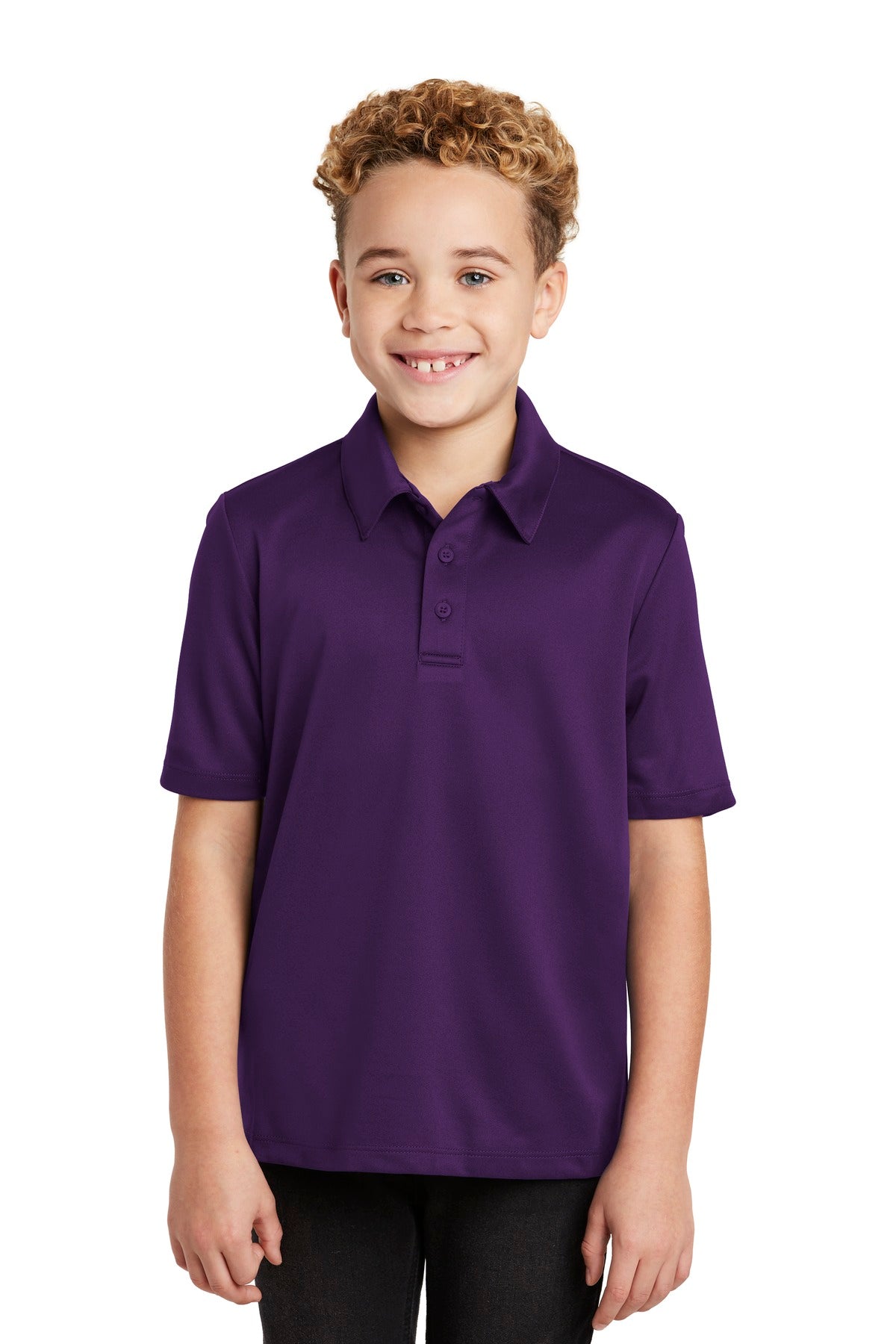 Port Authority Youth Silk Touch Performance Polo. Y540 in Bright Purple