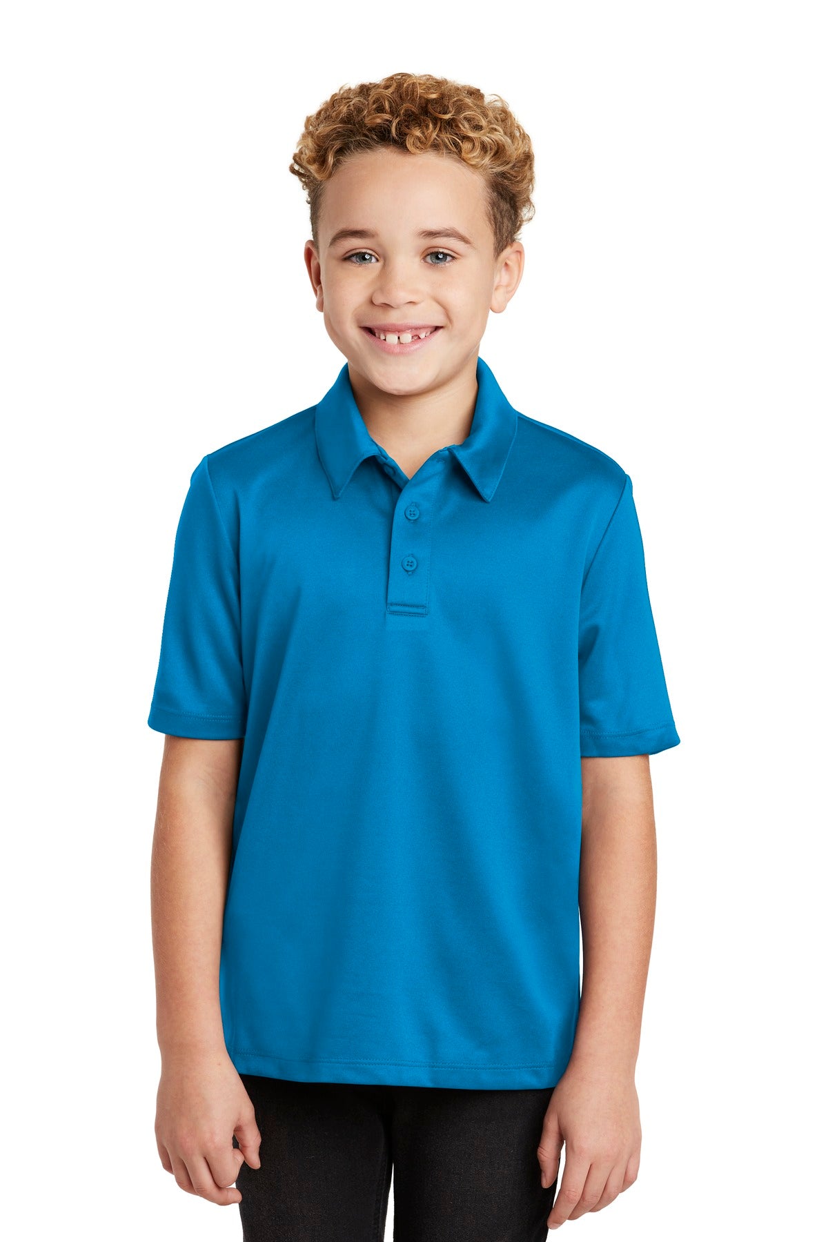 Port Authority Youth Silk Touch Performance Polo. Y540 in Brilliant Blue