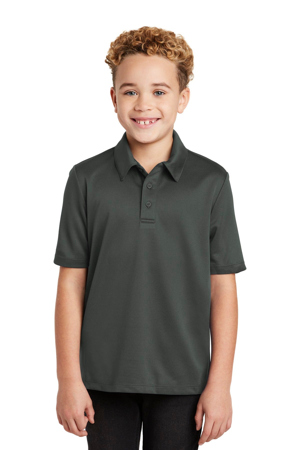 Port Authority Youth Silk Touch Performance Polo. Y540 in Steel Grey