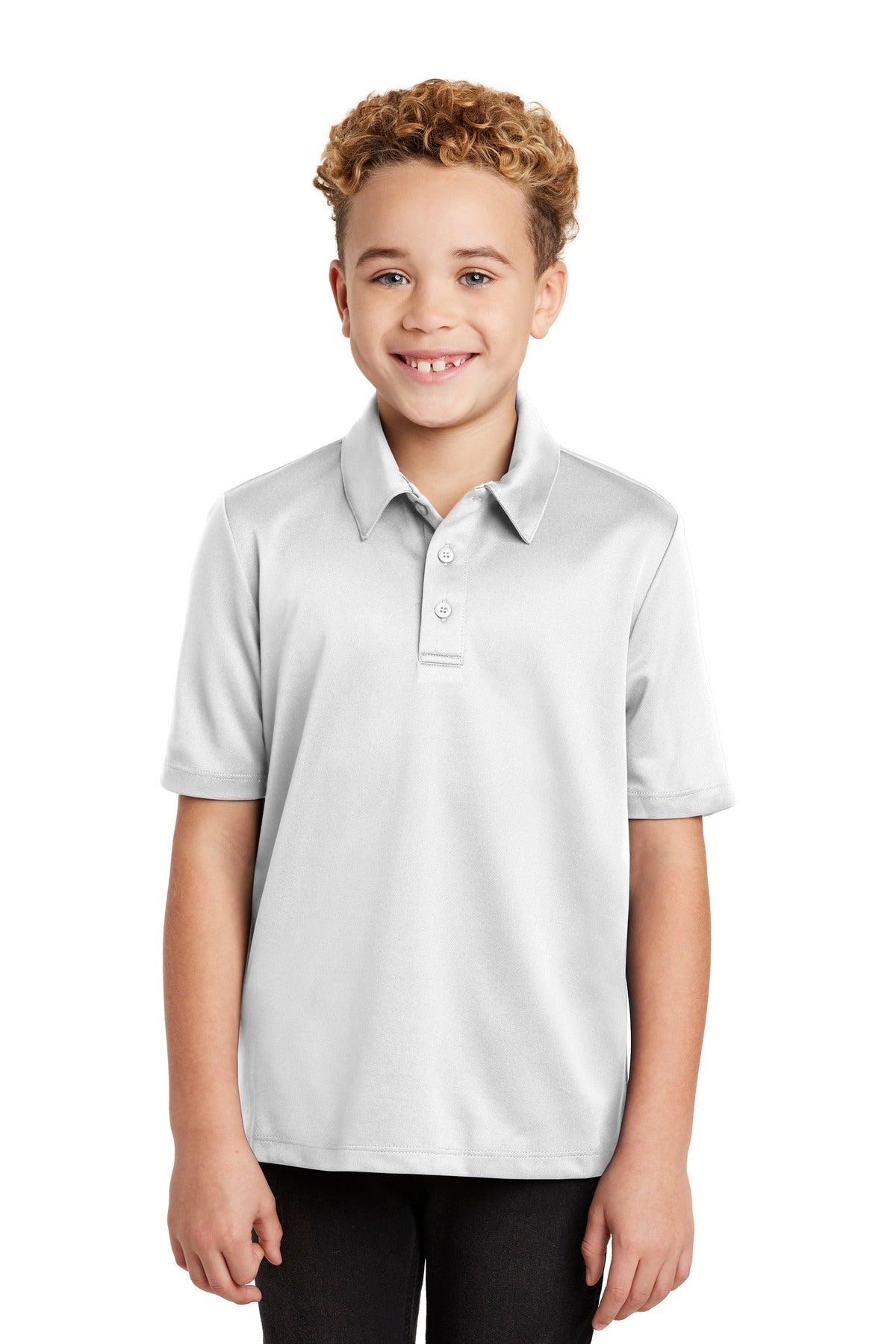 Port Authority Youth Silk Touch Performance Polo. Y540 in White