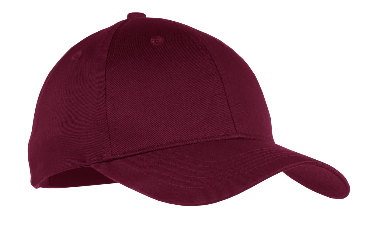 Port Authority Youth Six-Panel Twill Cap.  YCP80 in Maroon
