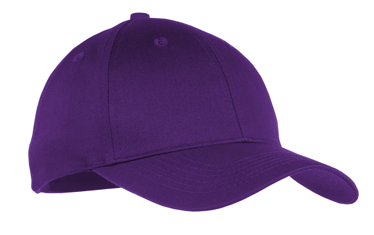 Port Authority Youth Six-Panel Twill Cap.  YCP80 in Purple