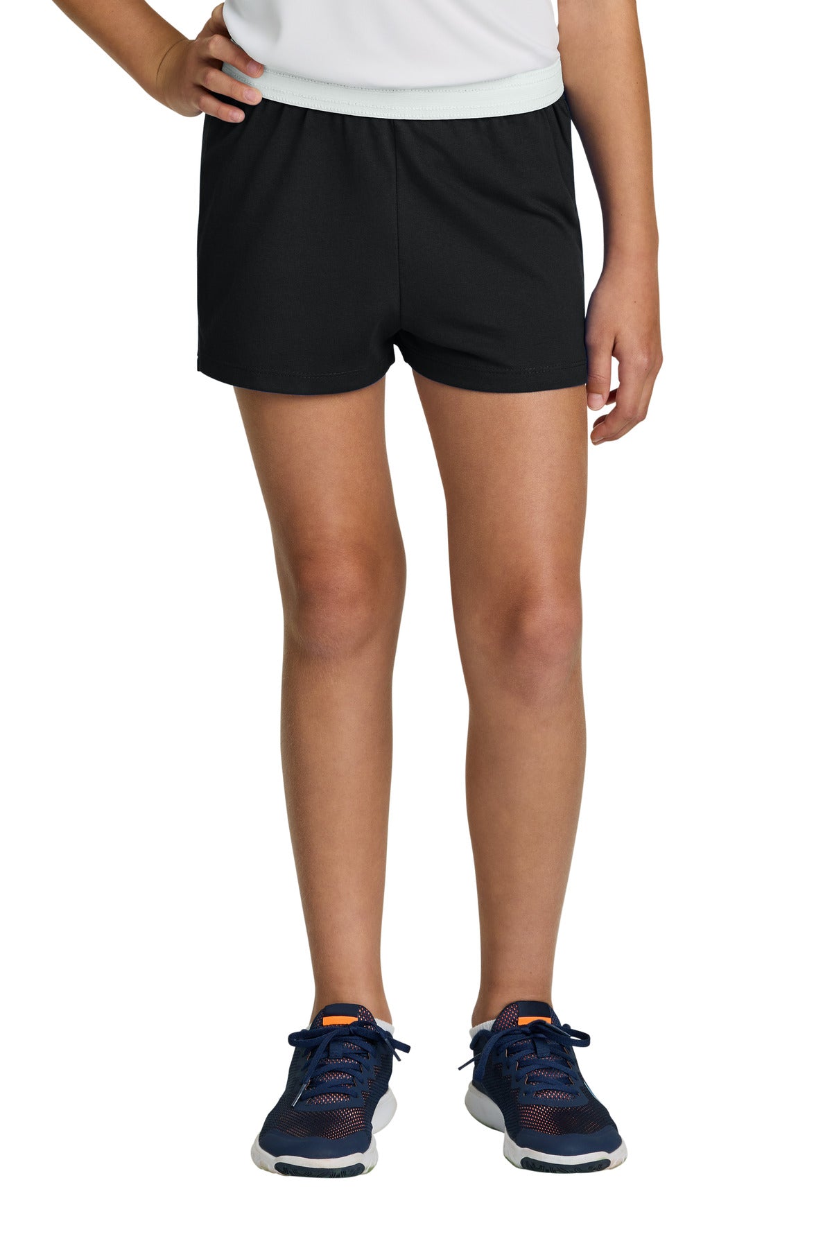 Sport-Tek Girls Jersey Knit Squad Short YGST311 in Black