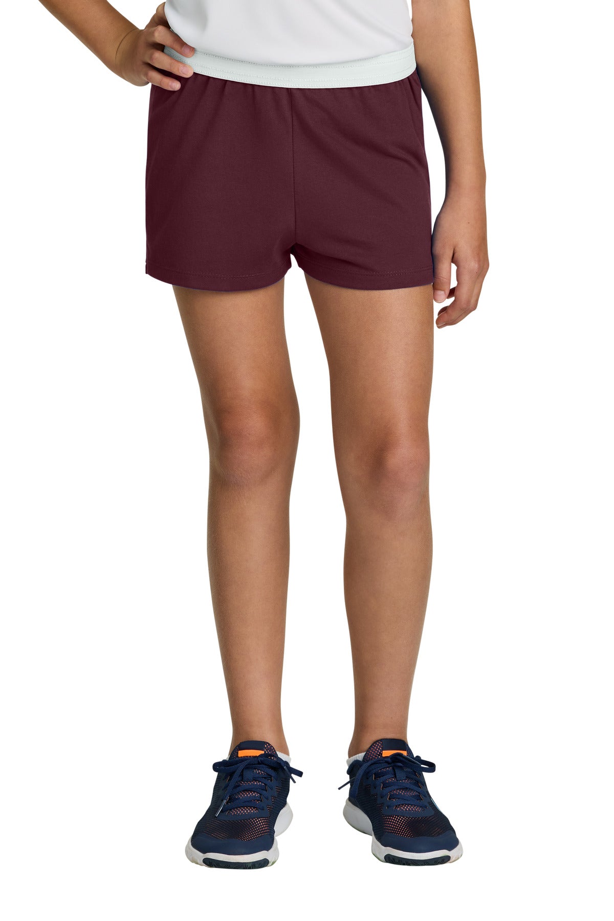 Sport-Tek Girls Jersey Knit Squad Short YGST311 in Maroon
