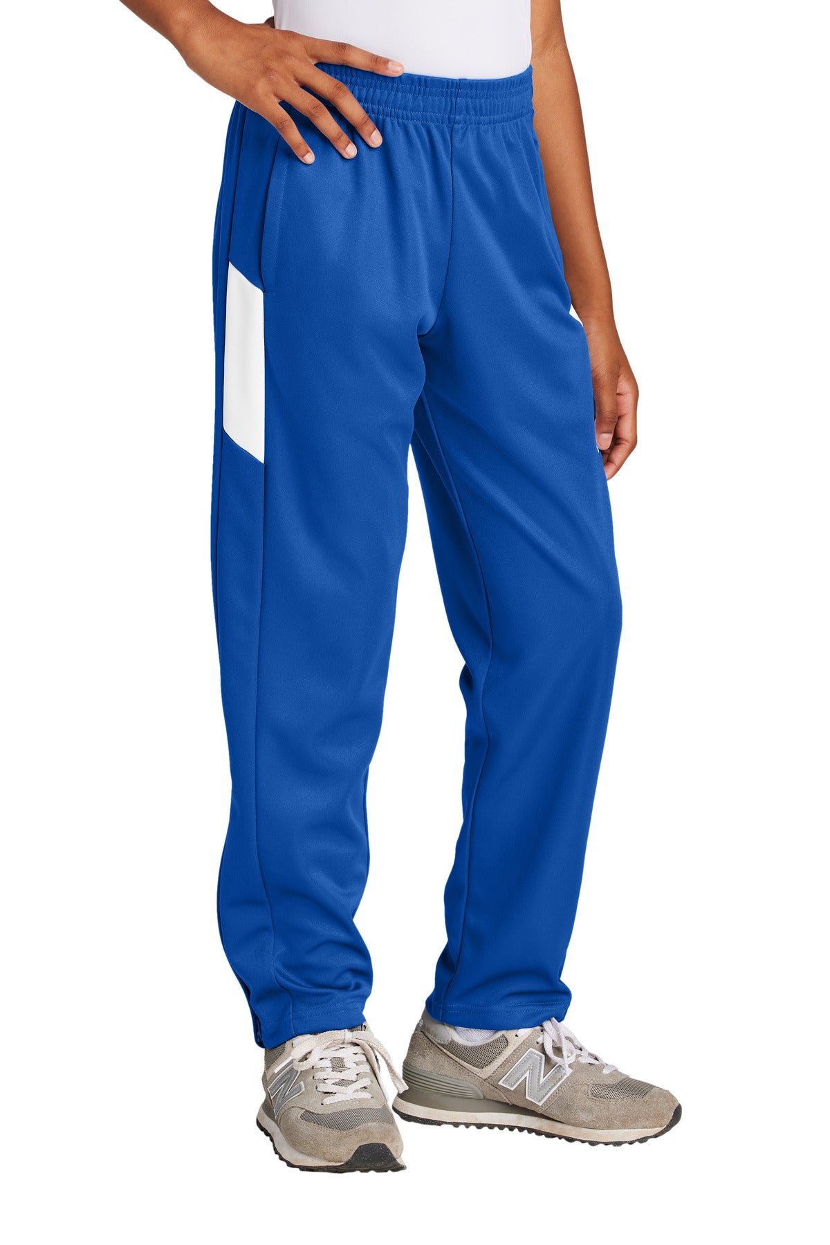 Sport-Tek Youth Travel Pant YPST800 in True Royal/ White