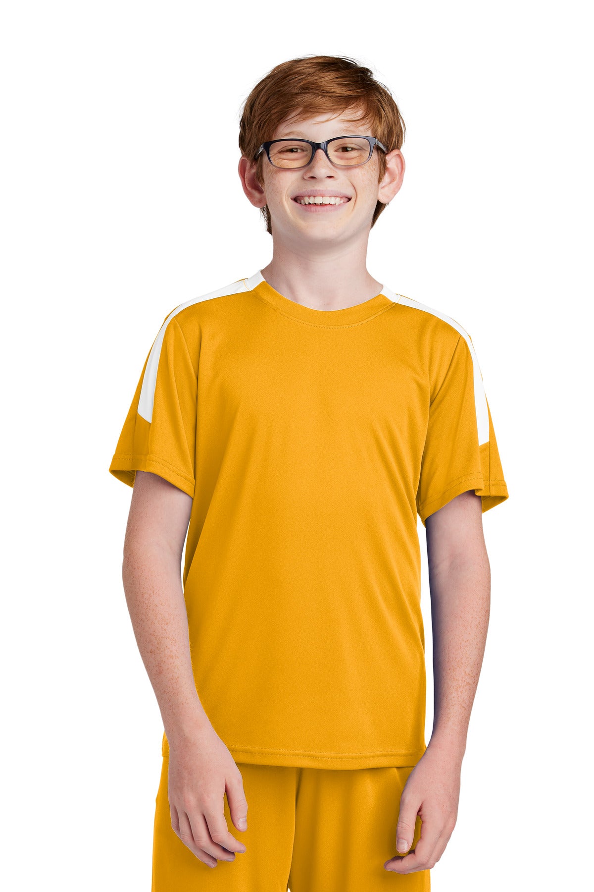 Sport-Tek Youth Competitor United Crew YST100 in Gold/ White