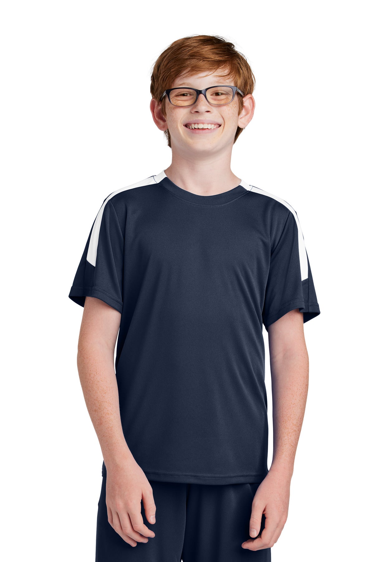 Sport-Tek Youth Competitor United Crew YST100 in True Navy/ White