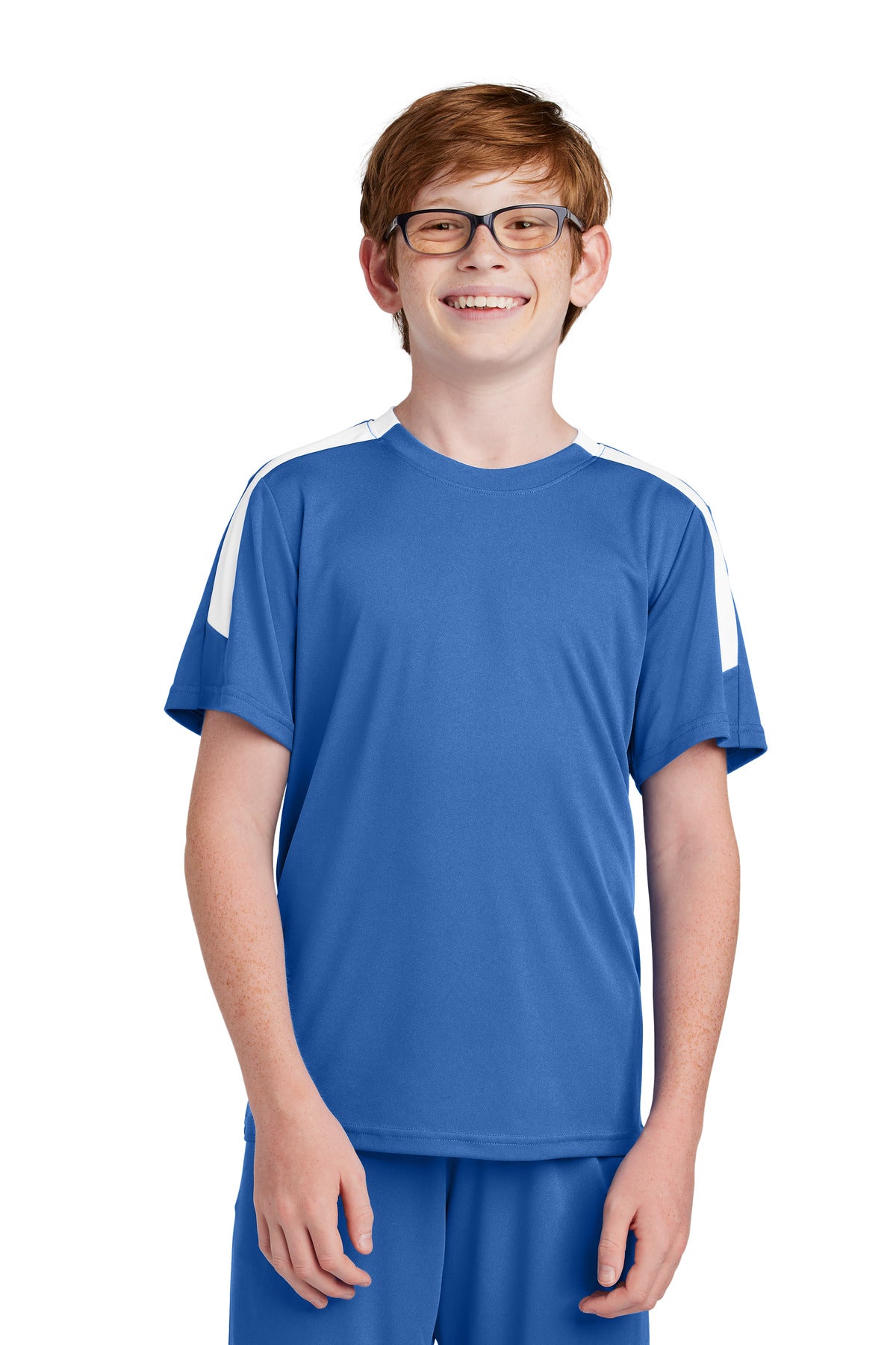 Sport-Tek Youth Competitor United Crew YST100 in True Royal/ White