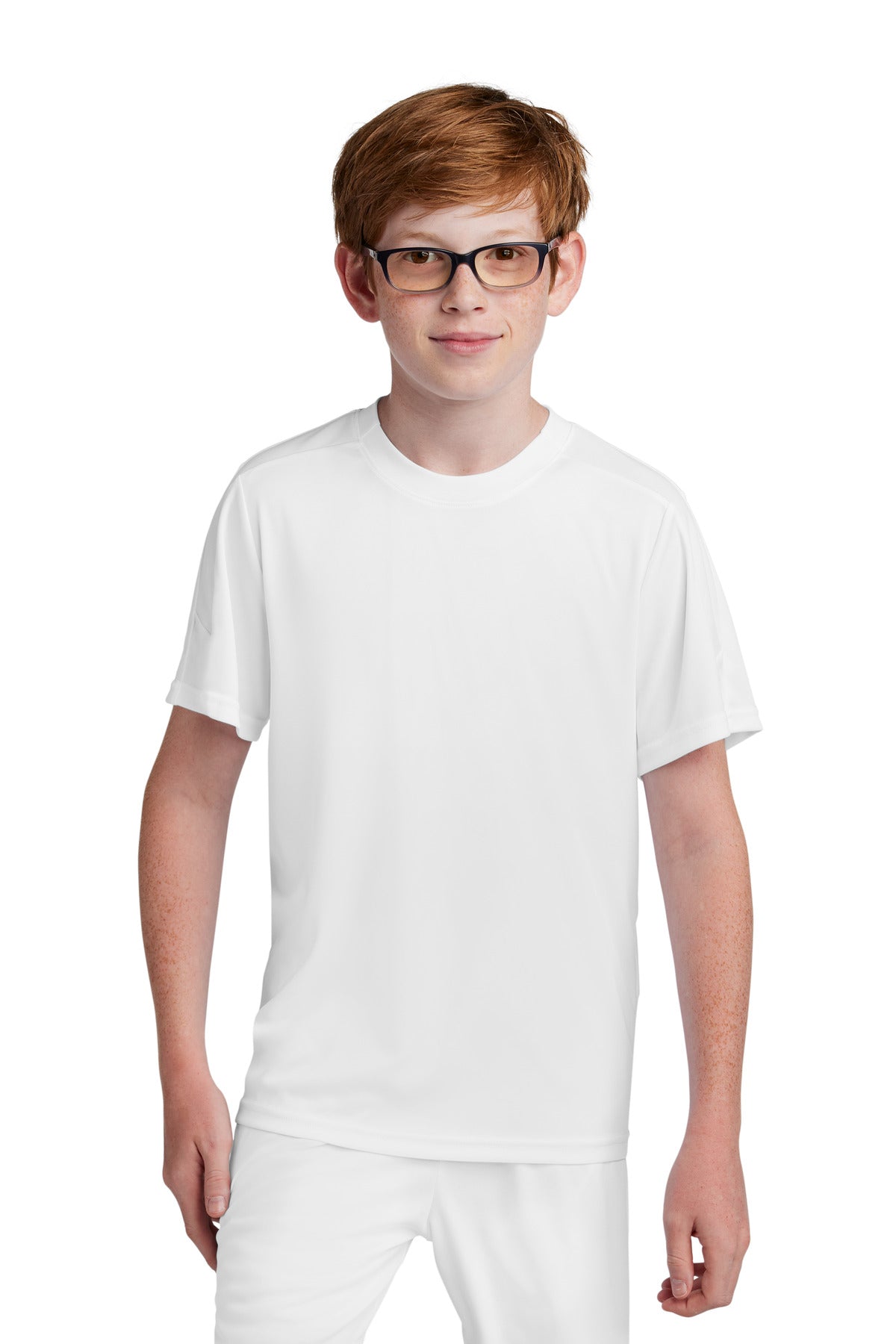 Sport-Tek Youth Competitor United Crew YST100 in White/ White