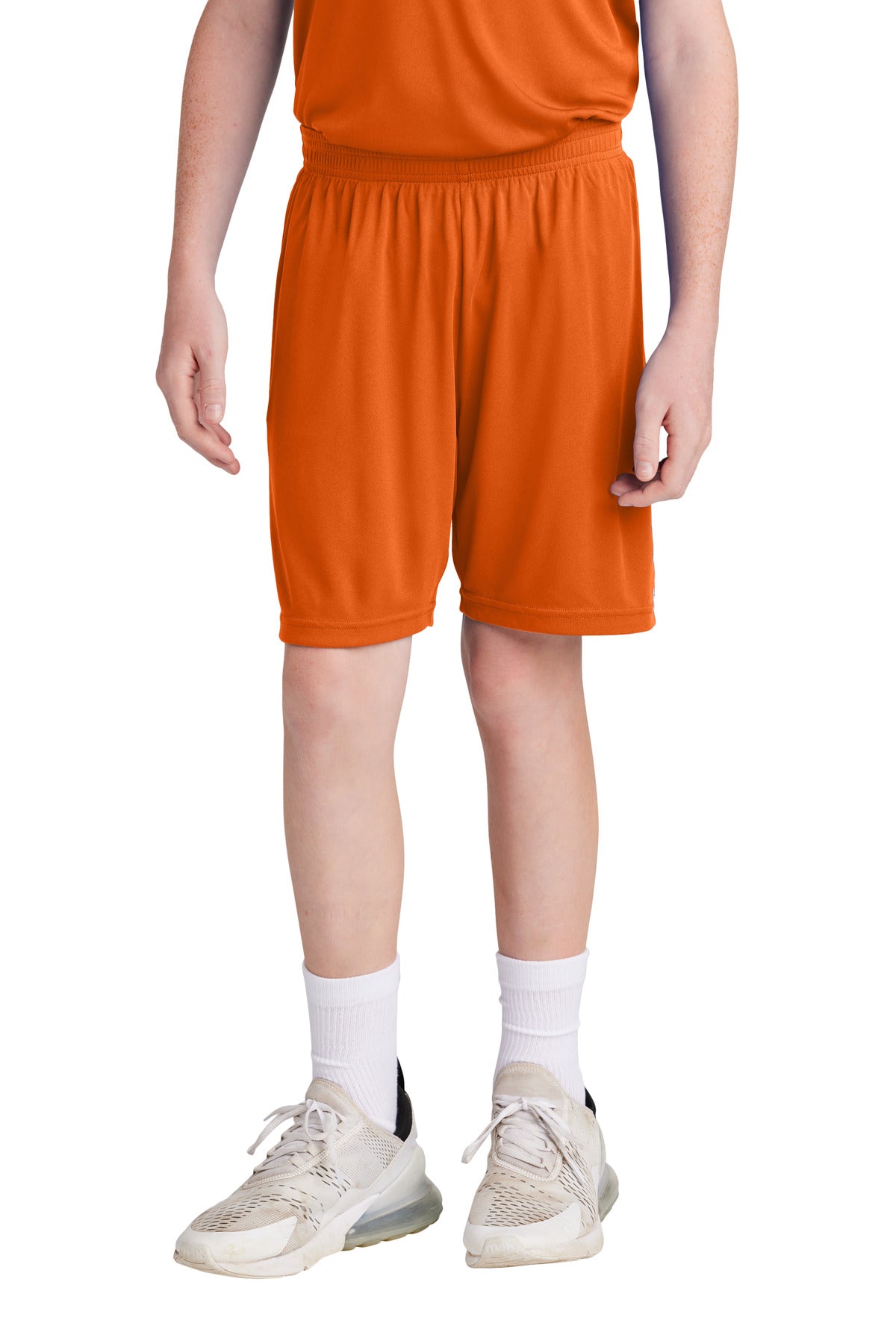 Sport-Tek Youth Competitor United 5  Short YST103 in Deep Orange/ White
